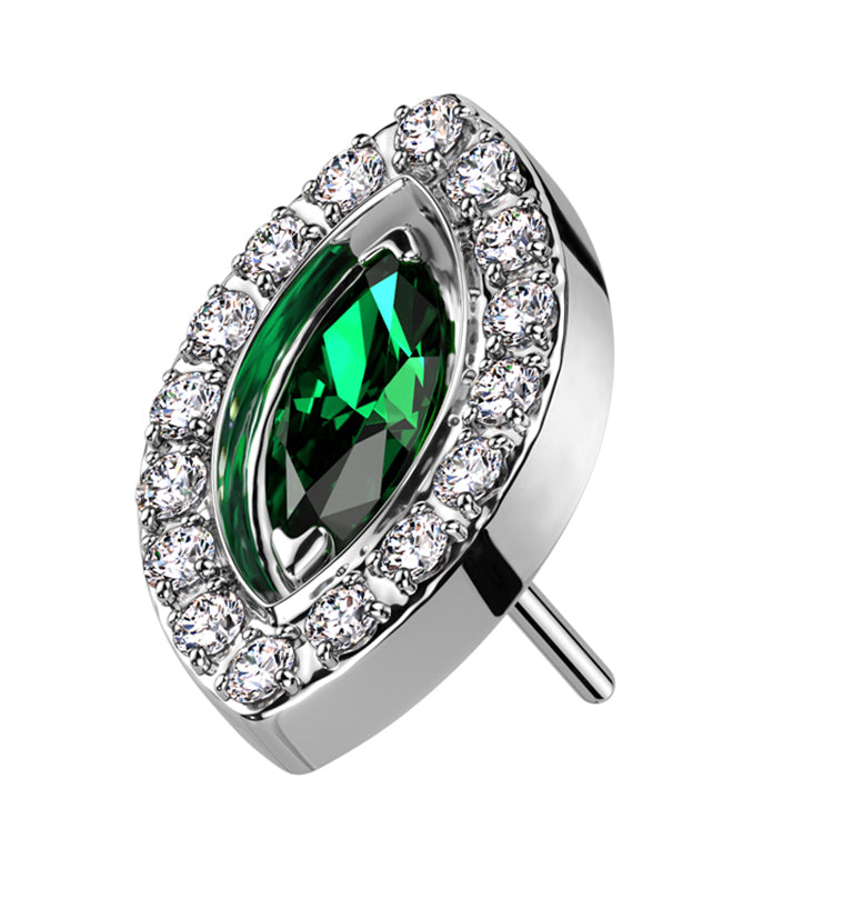 Oculus Emerald CZ Titanium Threadless Top