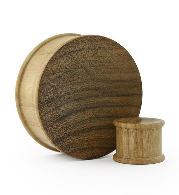 Olive Wood Concave Double Flare Plugs