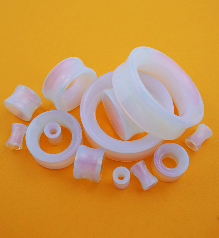 Opalite Glass Double Flare Tunnels