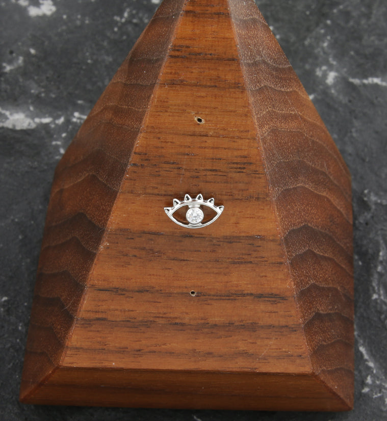 Optical Clear CZ Threadless Titanium Top