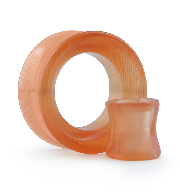 Orange Cat's Eye Glass Tunnel Plugs