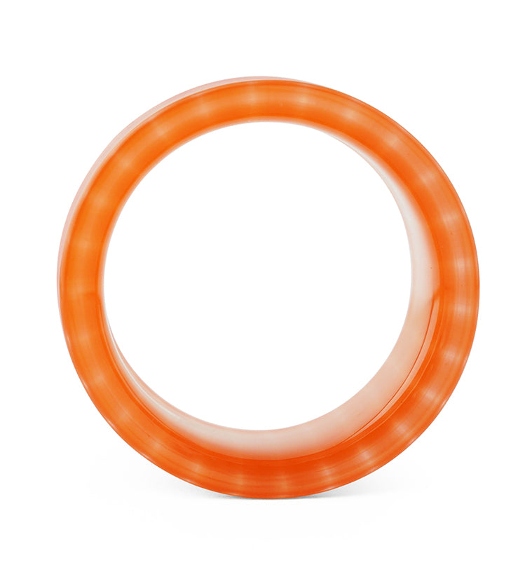 Orange Stripe Glass Single Flare Tunnel Plugs