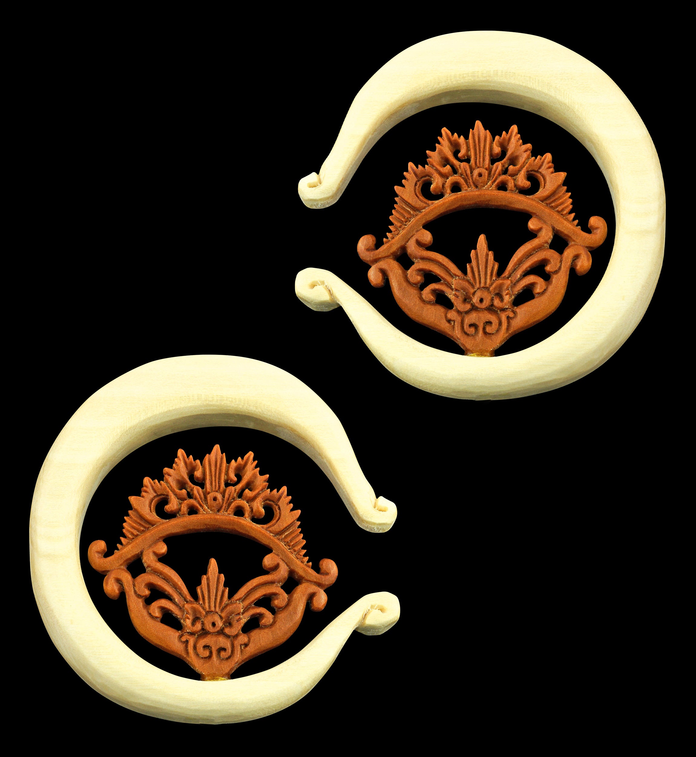 Ornamental View Double Wood Hangers