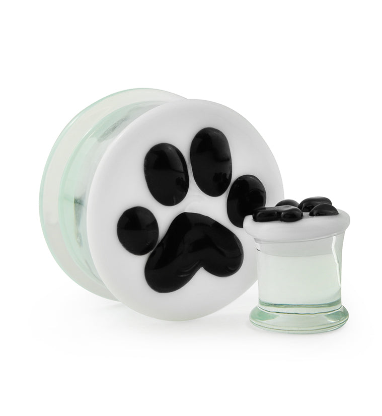 Paw Print Glass Plugs