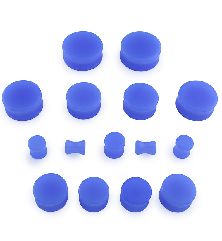 Periwinkle Glass Double Flare Plugs