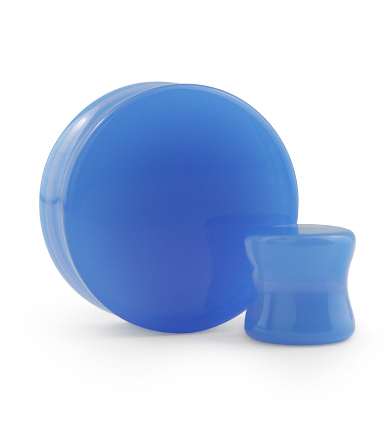 Periwinkle Glass Double Flare Plugs