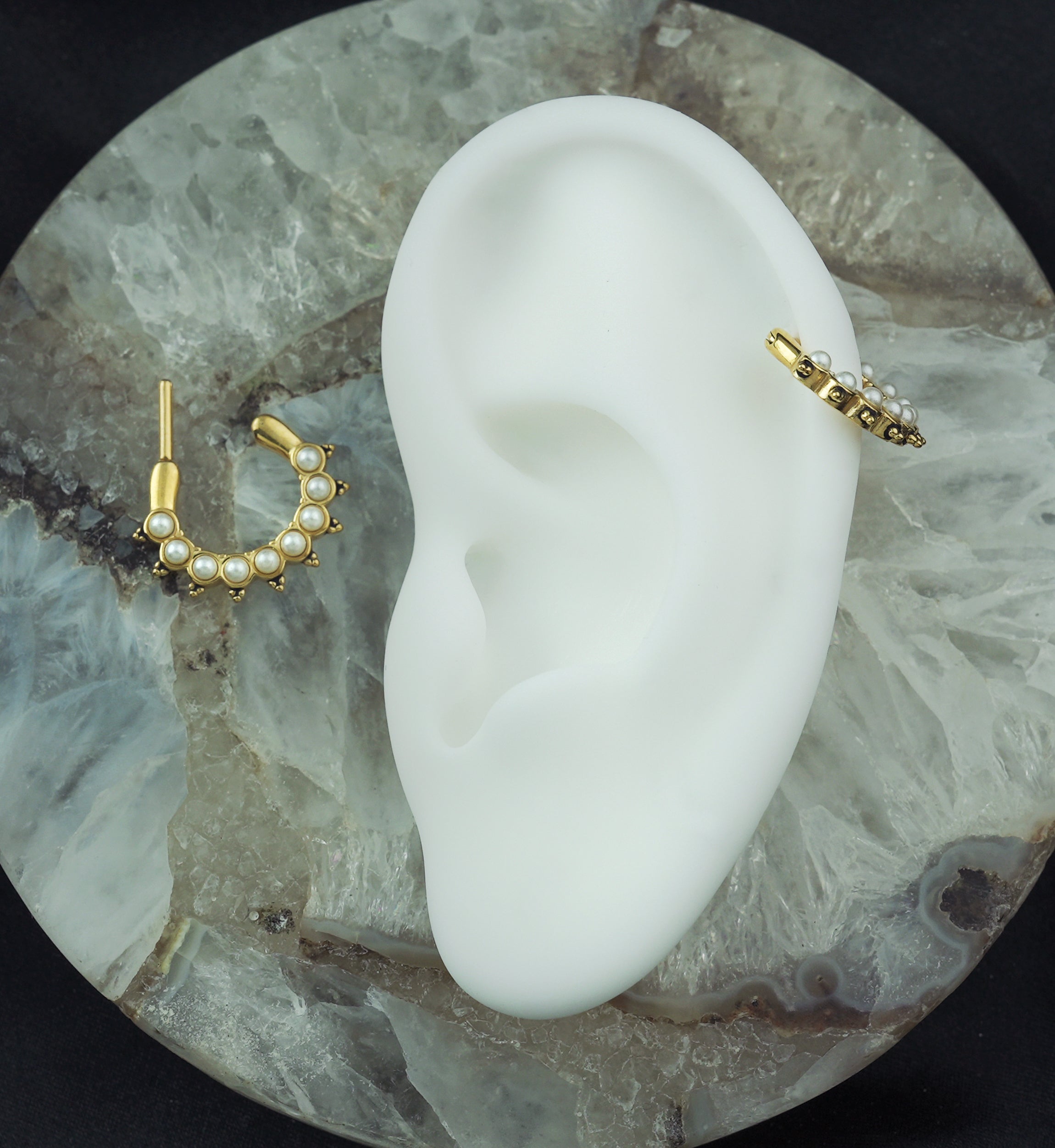 Pin Pearl Gold PVD Septum Clicker