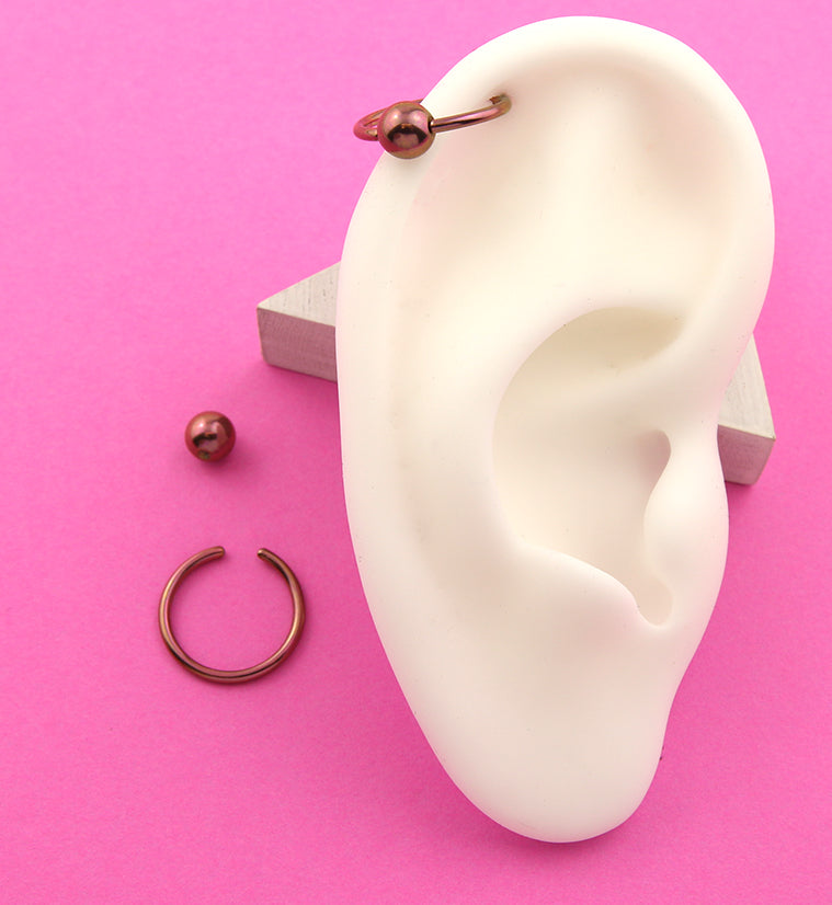 Pink Titanium Captive Ring