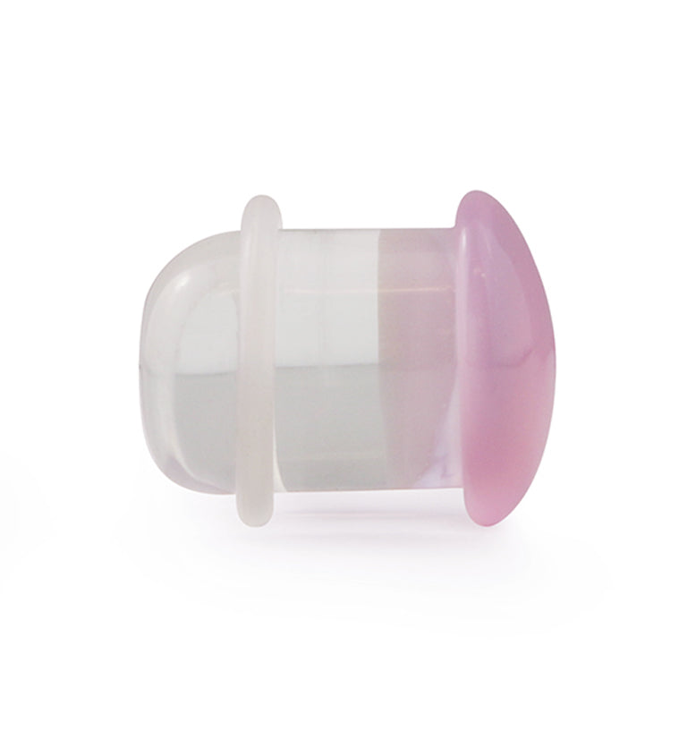Pink Color Front Single Flare Glass Plugs