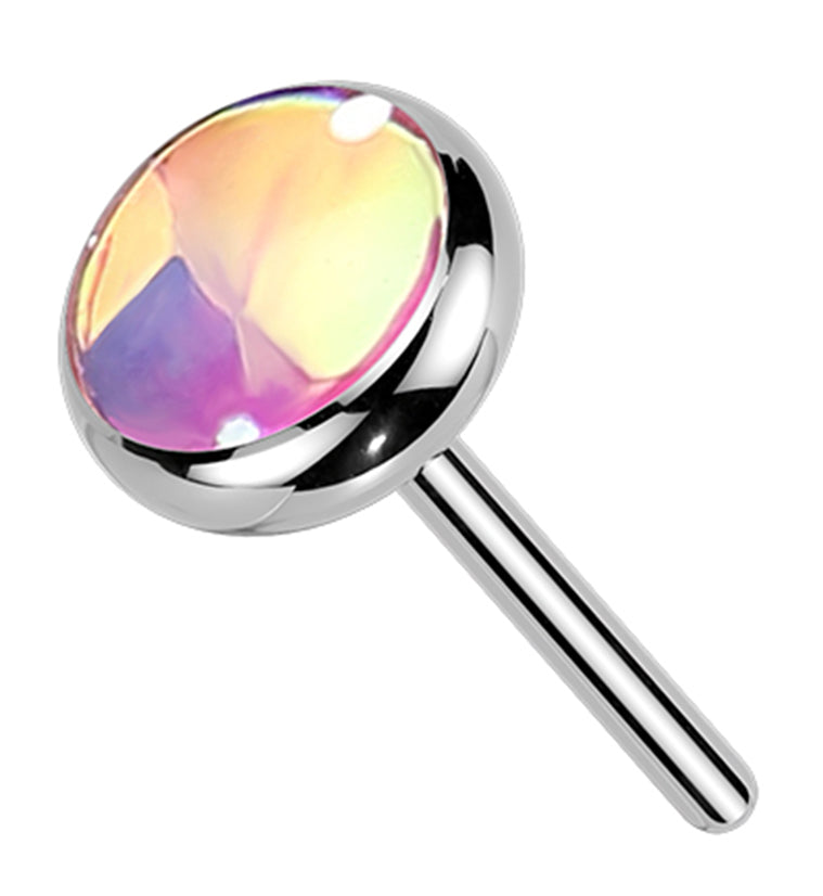 Pink Iridescent Gem Titanium Threadless Top