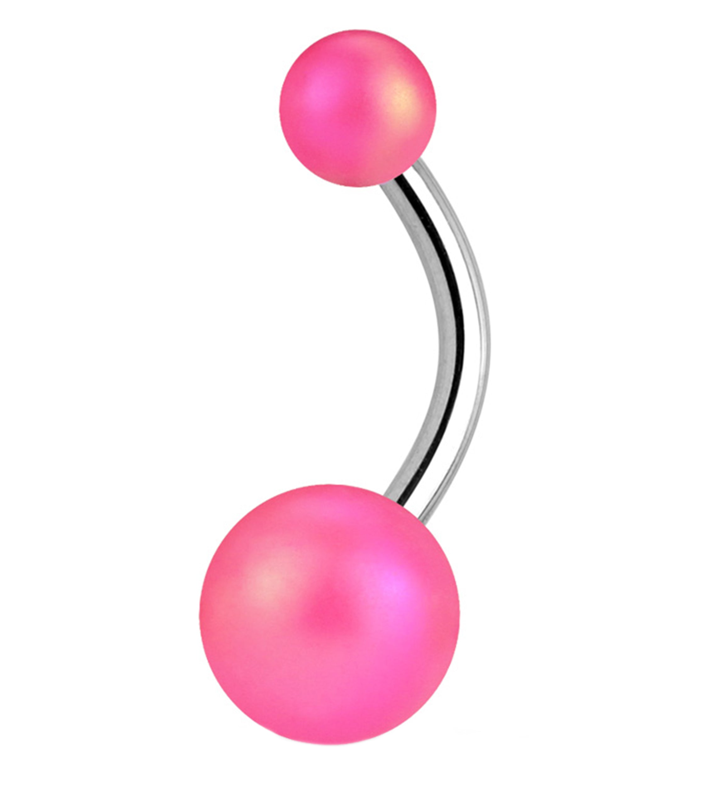 Pink Stainless Steel Belly Button Ring