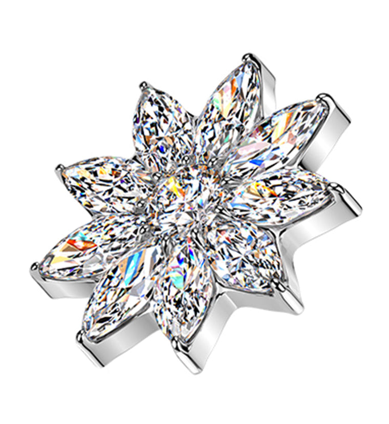 Poinsettia CZ Titanium Internally Threaded Top