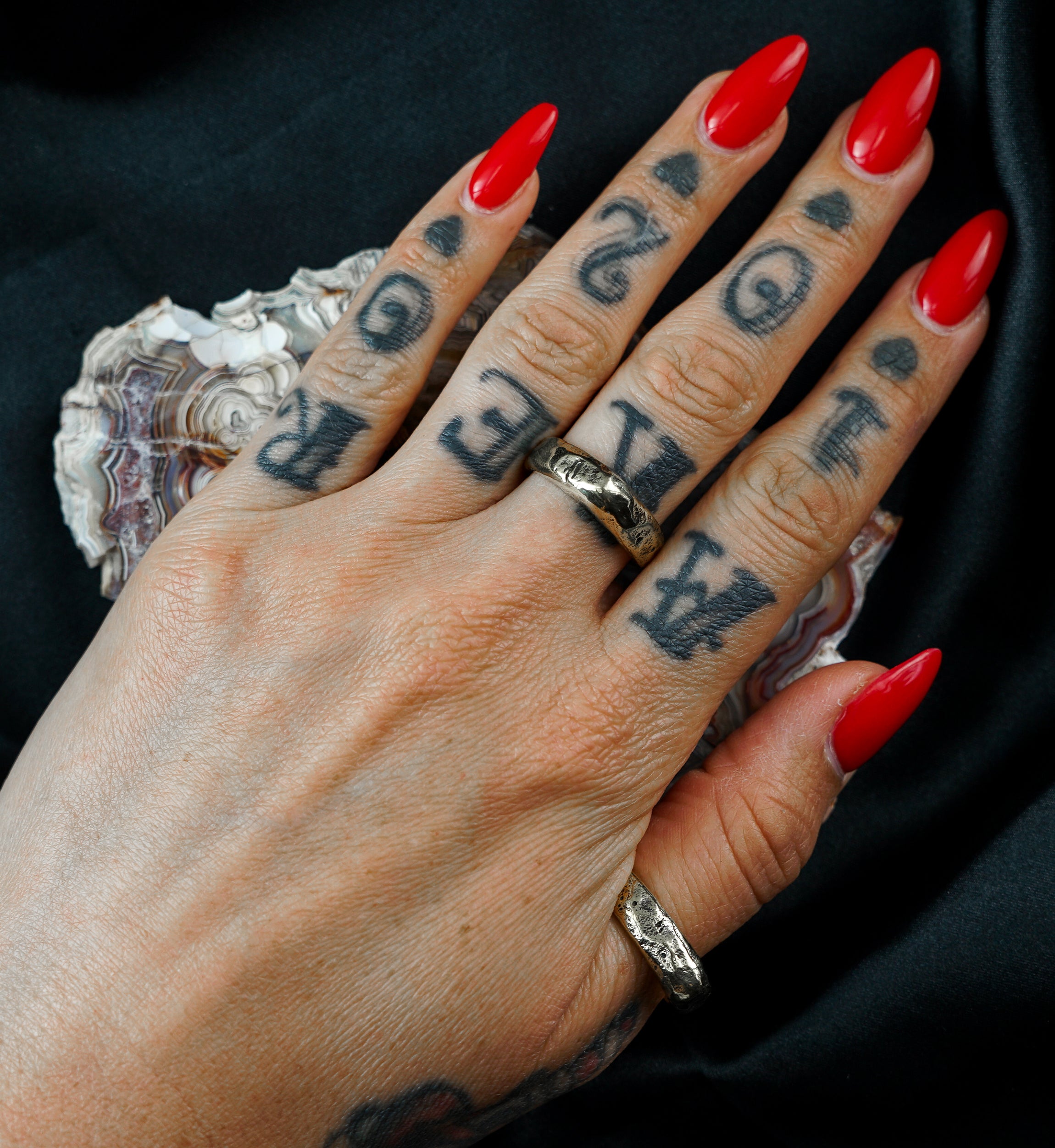 Point Hammered Brass Ring