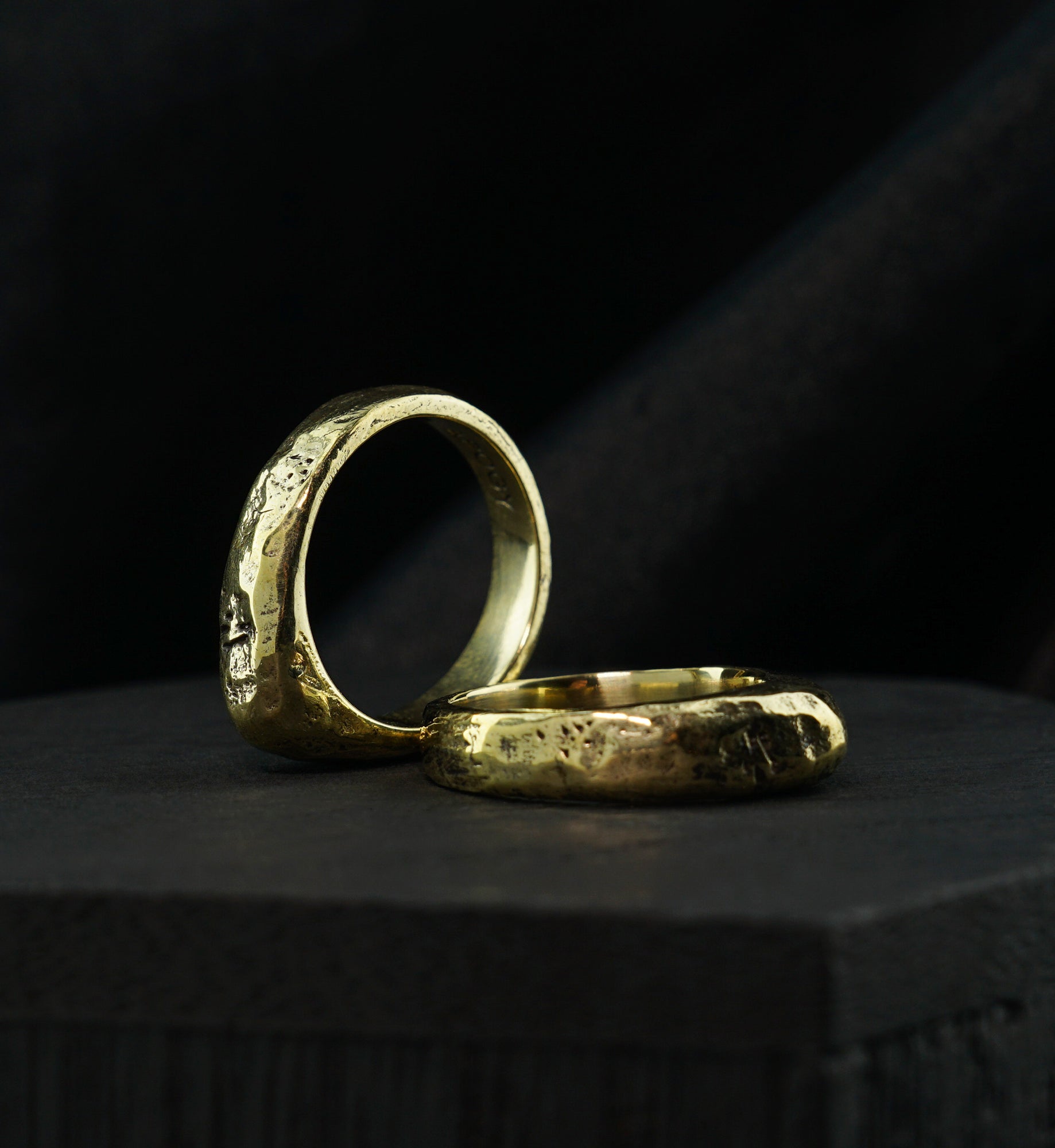 Point Hammered Brass Ring