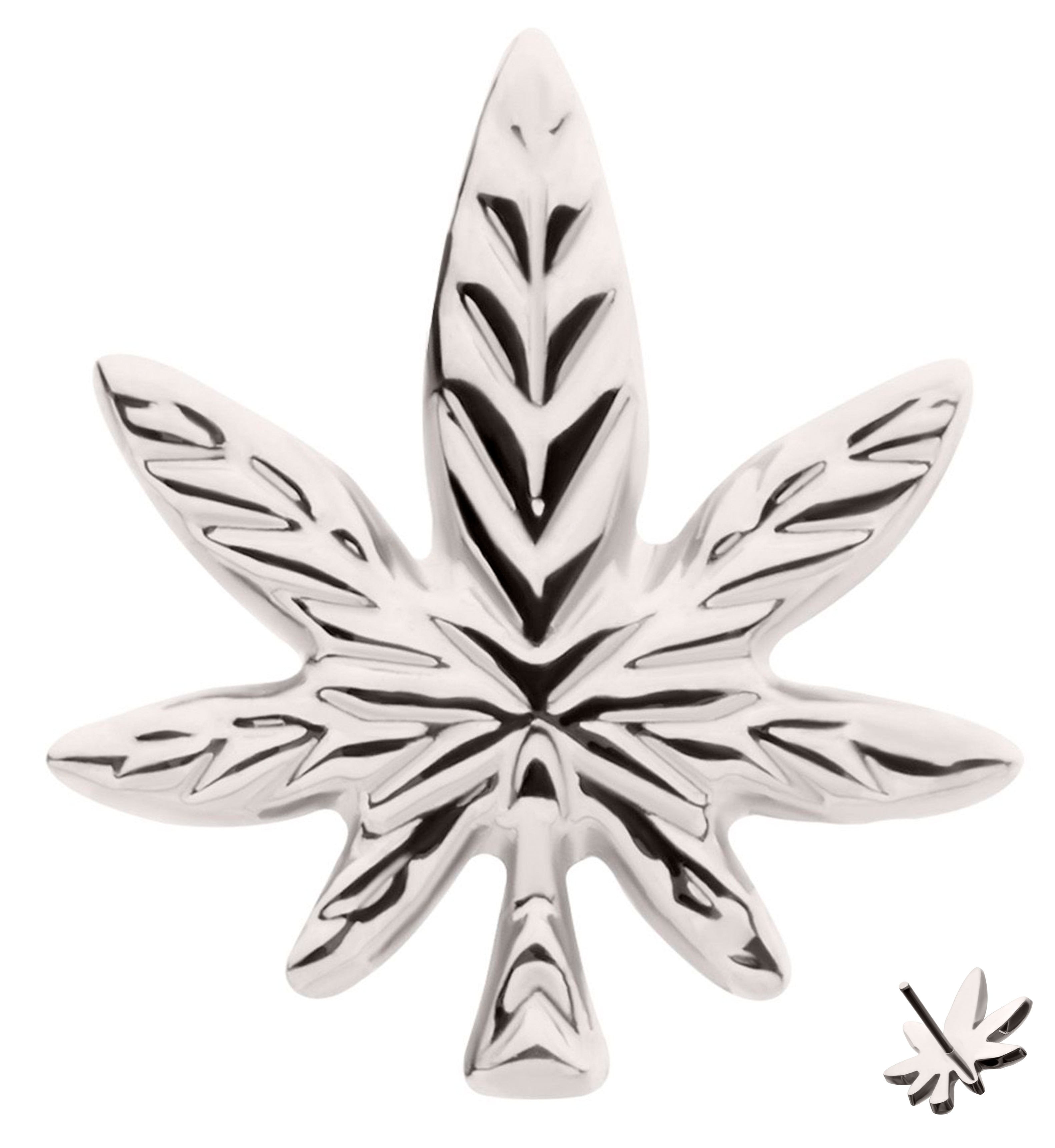 Pot Leaf Titanium Threadless Top