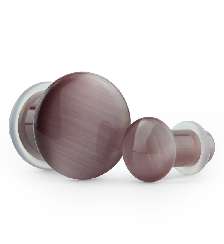 Purple Cat's Eye Glass Single Flare Plugs