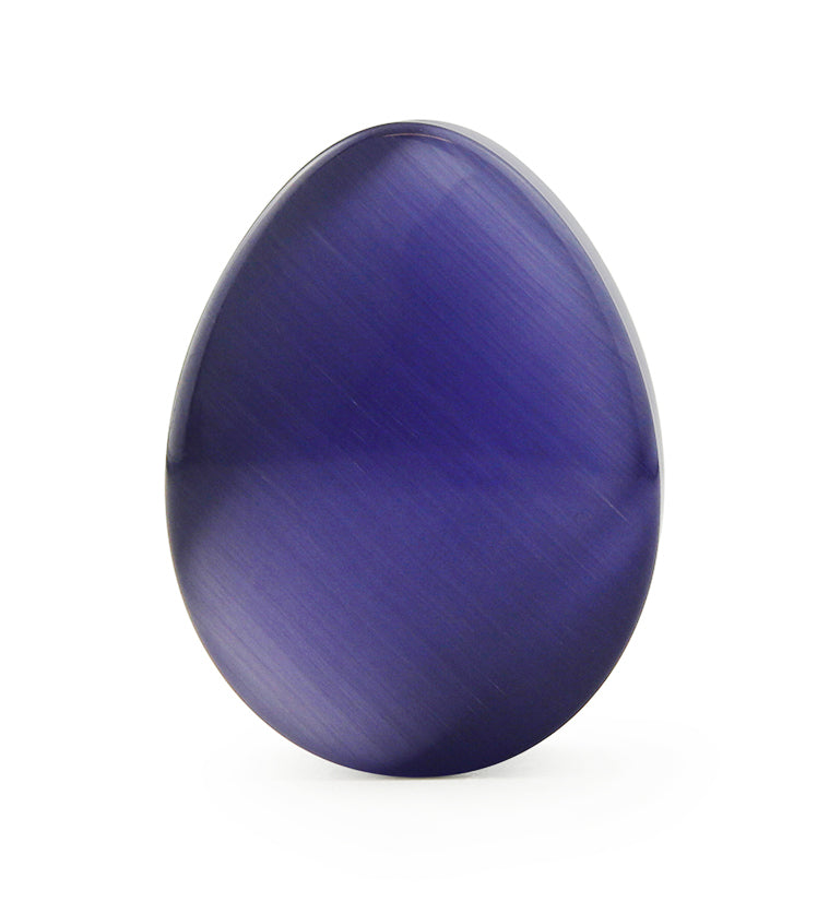 Purple Cat's Eye Glass Teardrop Plugs