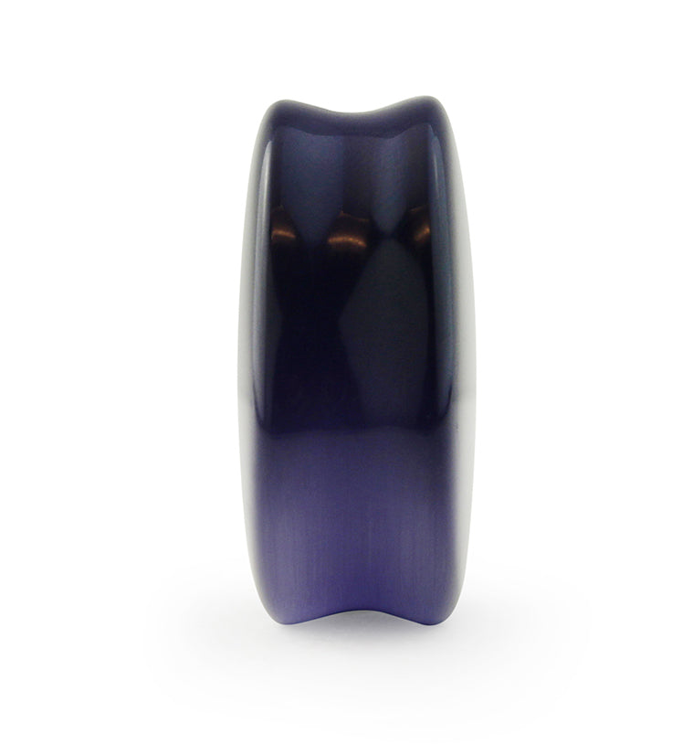 Purple Cat's Eye Glass Teardrop Plugs
