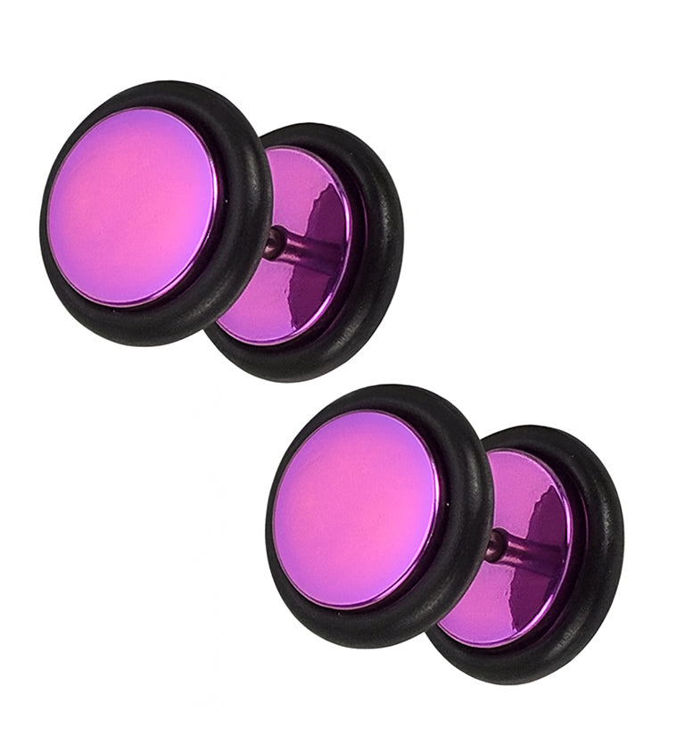 Purple Stainless Steel Fake Plugs