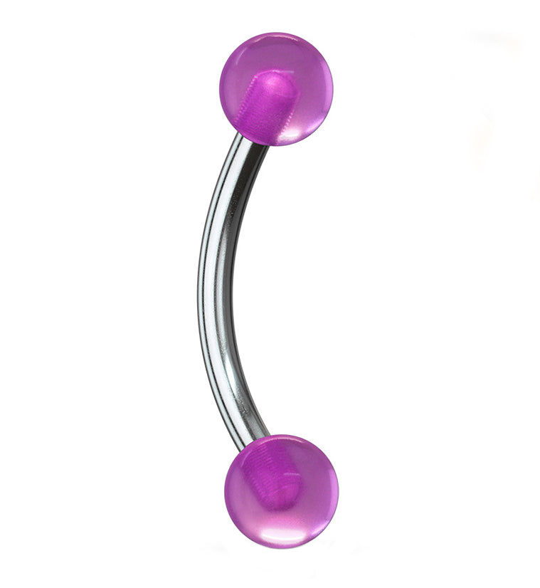 Glow In The Dark Stainless Steel Curved Barbell