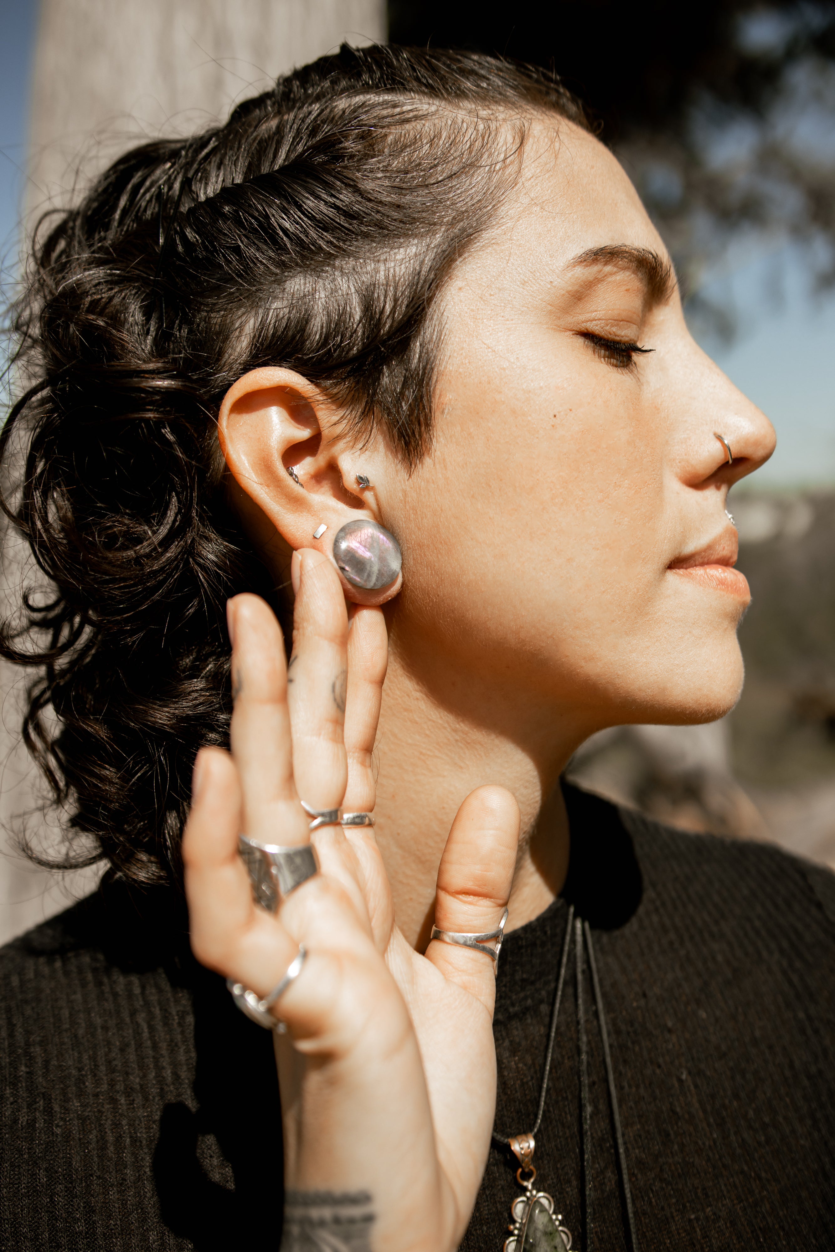 Purple Labradorite Stone Plugs