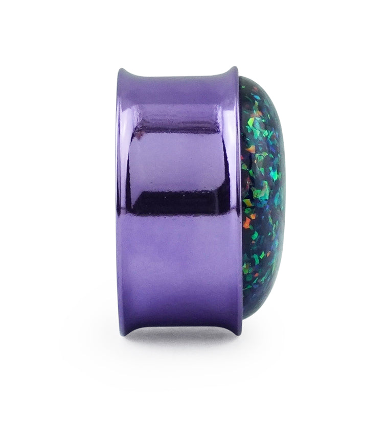 Purple Opalite Flash PVD Stainless Steel Plugs
