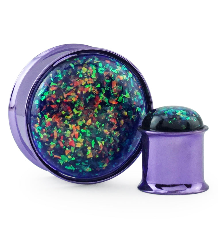Purple Opalite Flash Anodized Stainless Steel Plugs