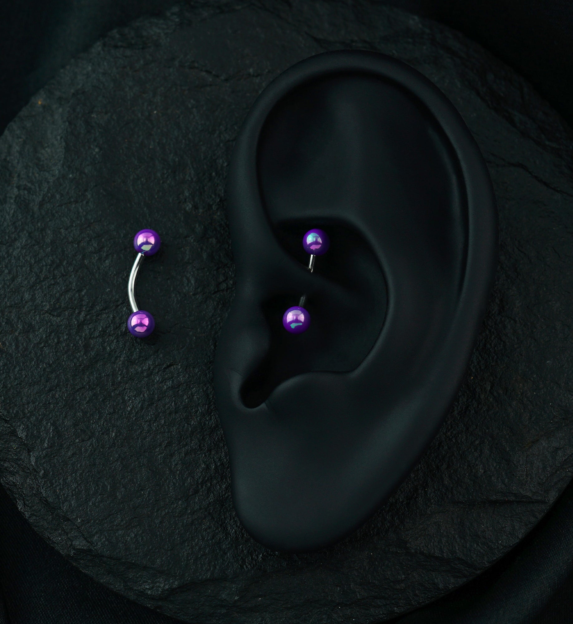 Purple Ory Stainless Steel Curved Barbell