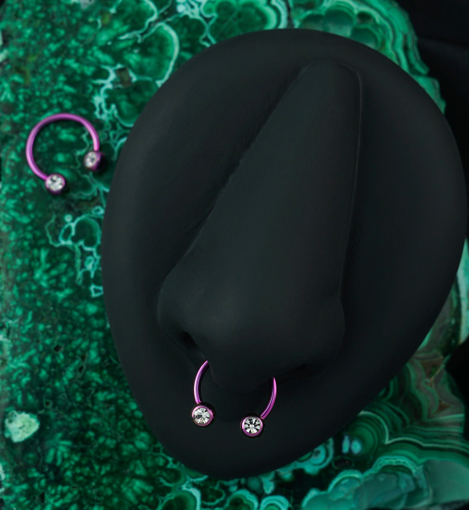 Purple PVD CZ Circular Barbell