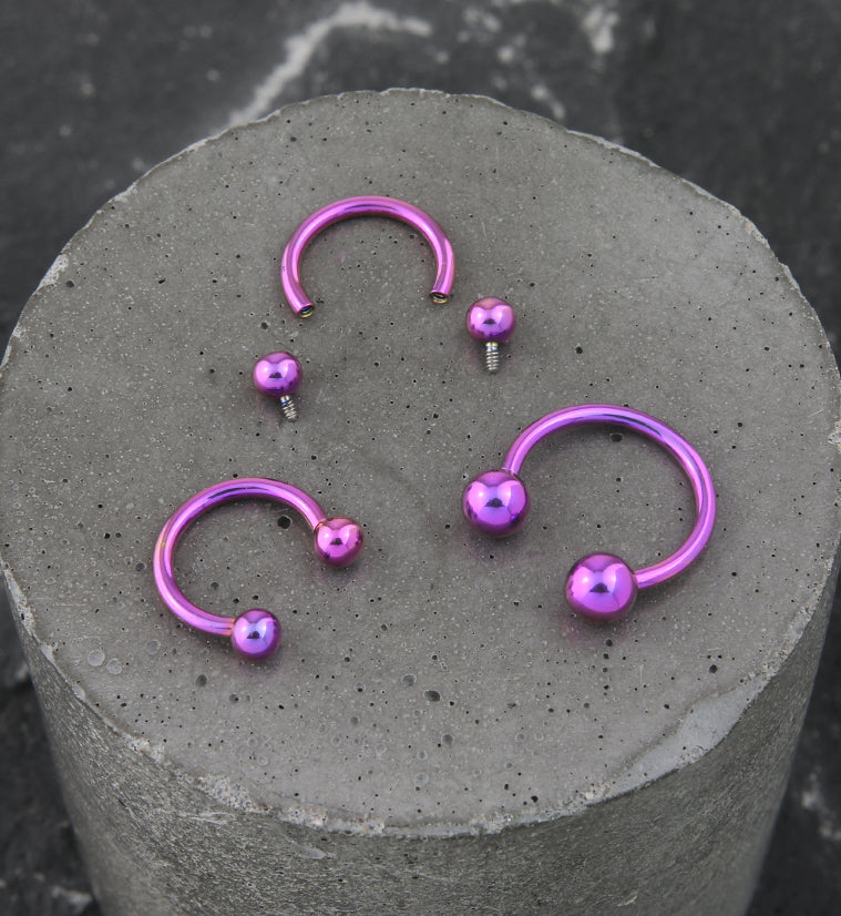 Purple PVD Titanium Circular Barbell