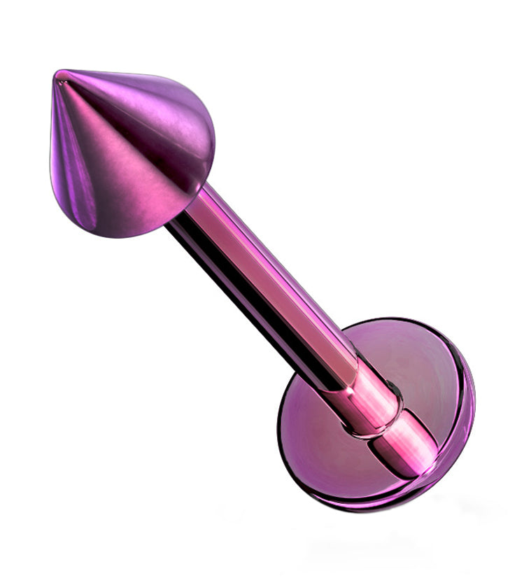 Purple PVD Spike Labret Flatback