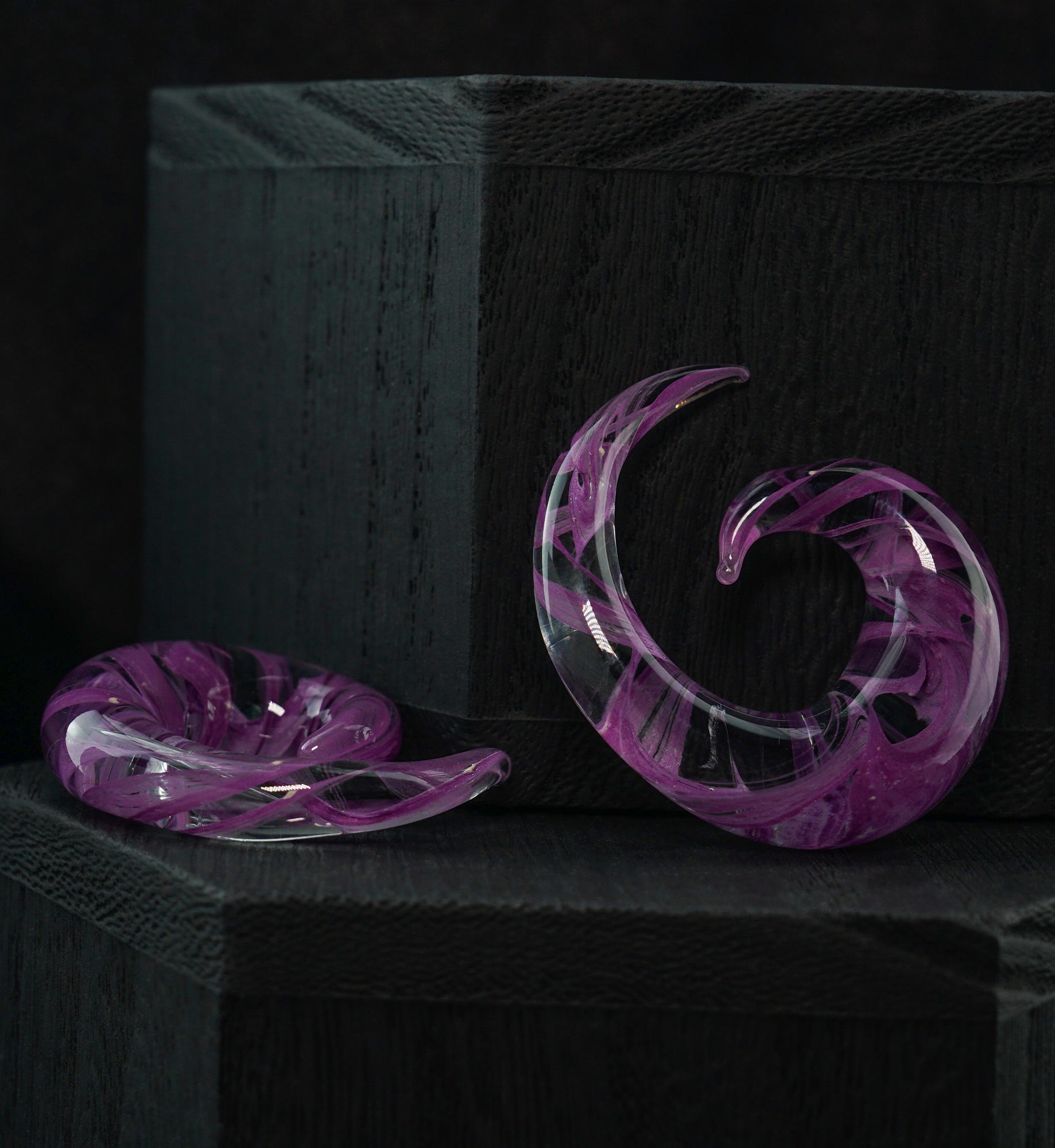 Purple Swirl Glass Spirals