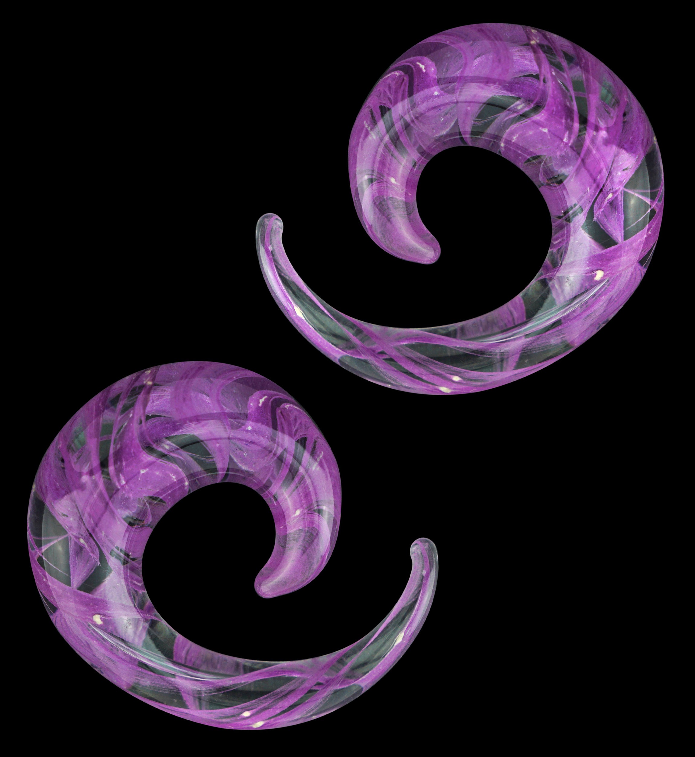 Purple Swirl Glass Spirals
