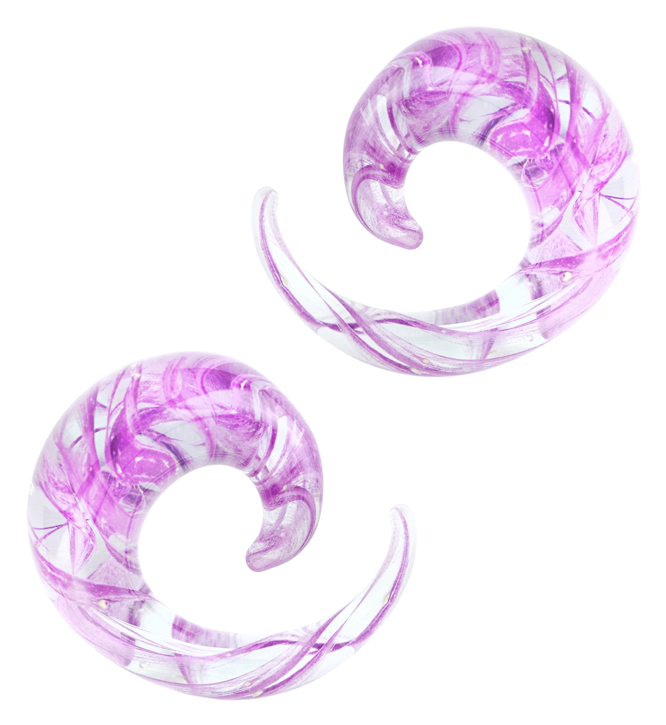 Purple Swirl Glass Spirals