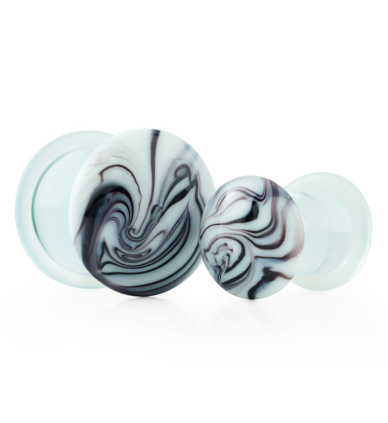 Purple & White Haze Single Flare Glass Plugs