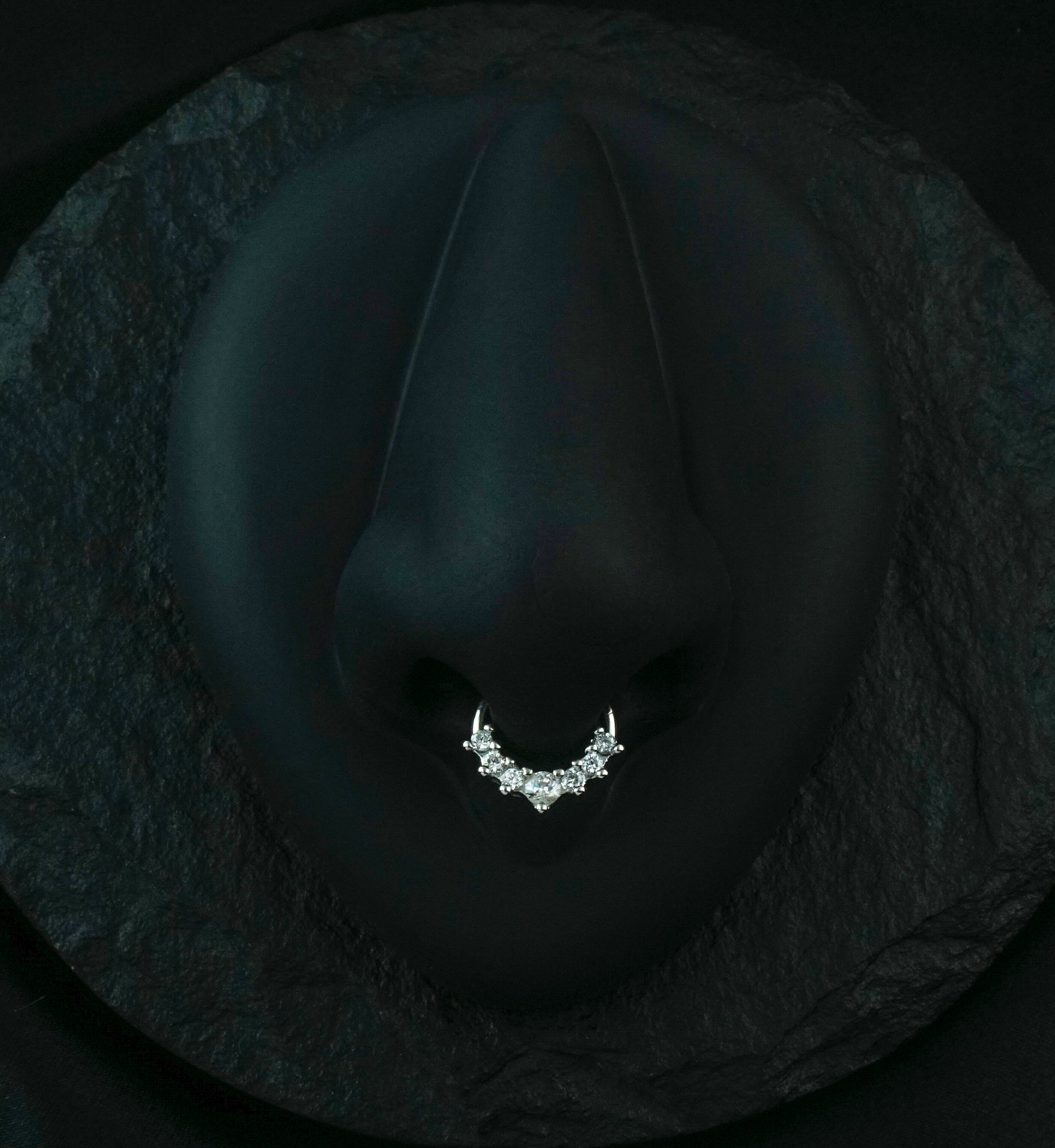 Radiant Cluster Bead CZ Hinged Segment Hoop Ring