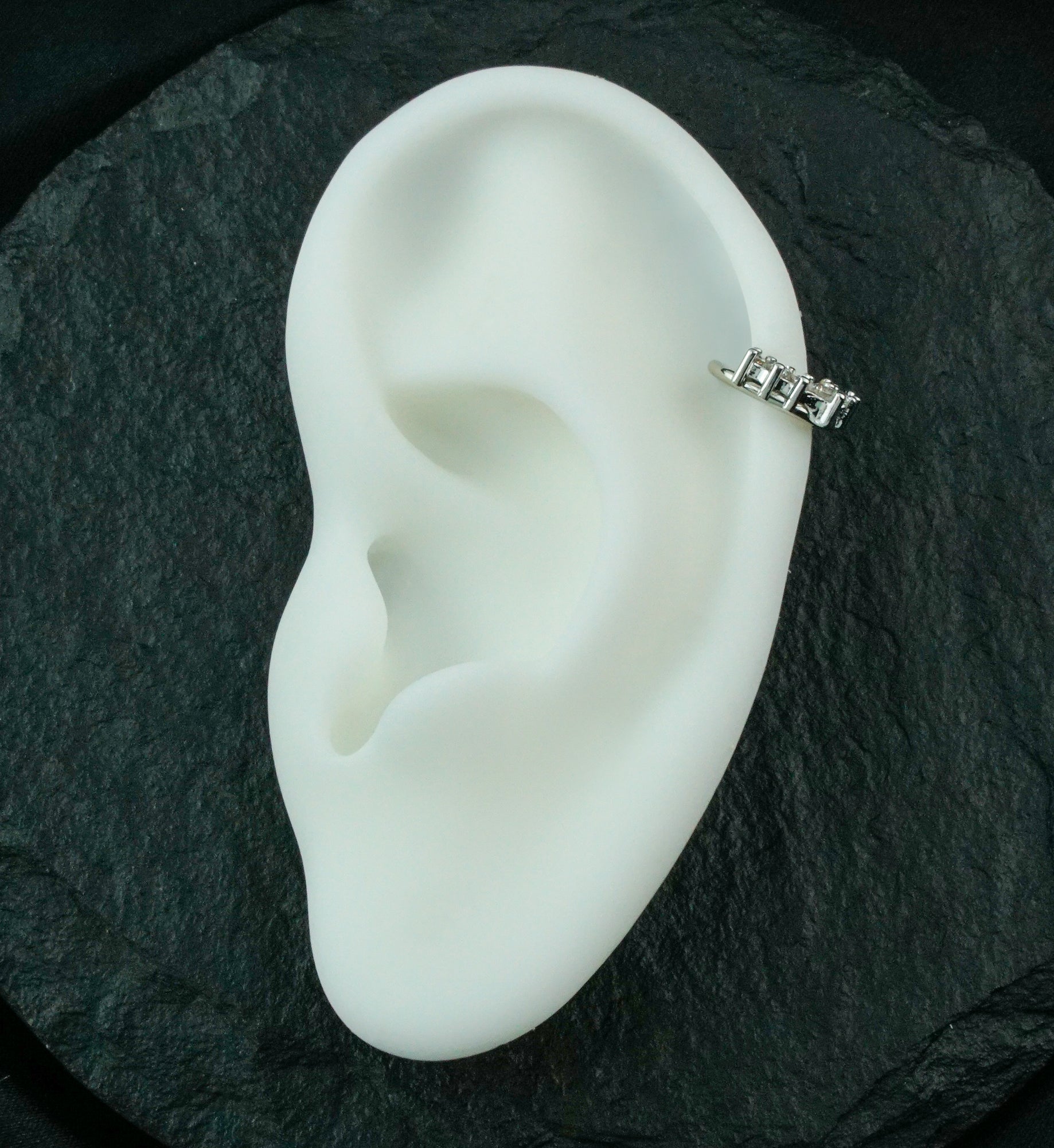 Radiant Cluster Bead CZ Hinged Segment Hoop Ring