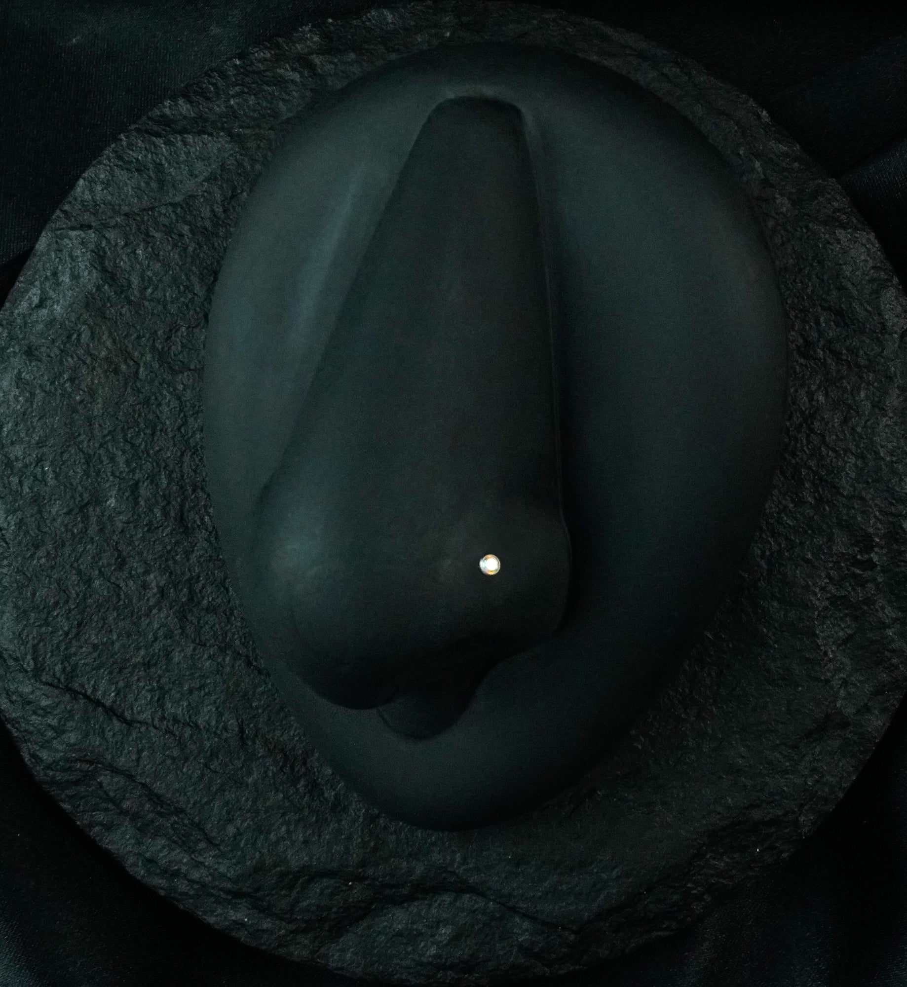 Rainbow Aurora CZ Top L Bend Titanium Nose Ring