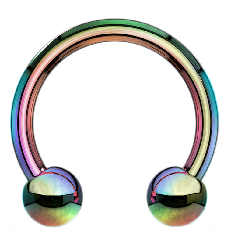 Rainbow PVD Circular Barbell