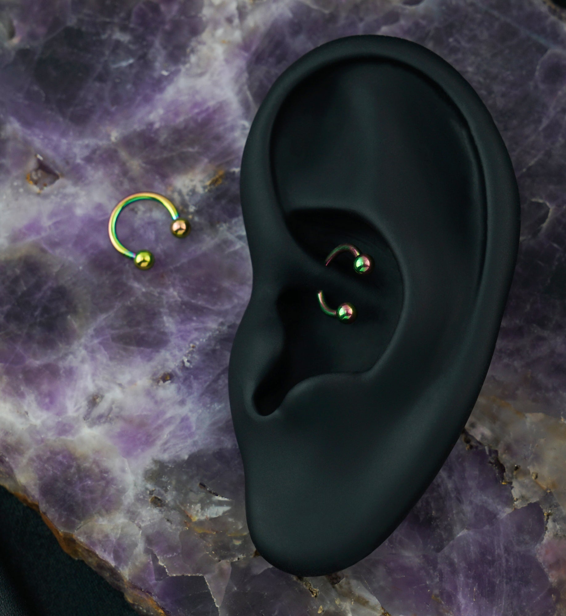 Rainbow PVD Basic Titanium Circular Barbell