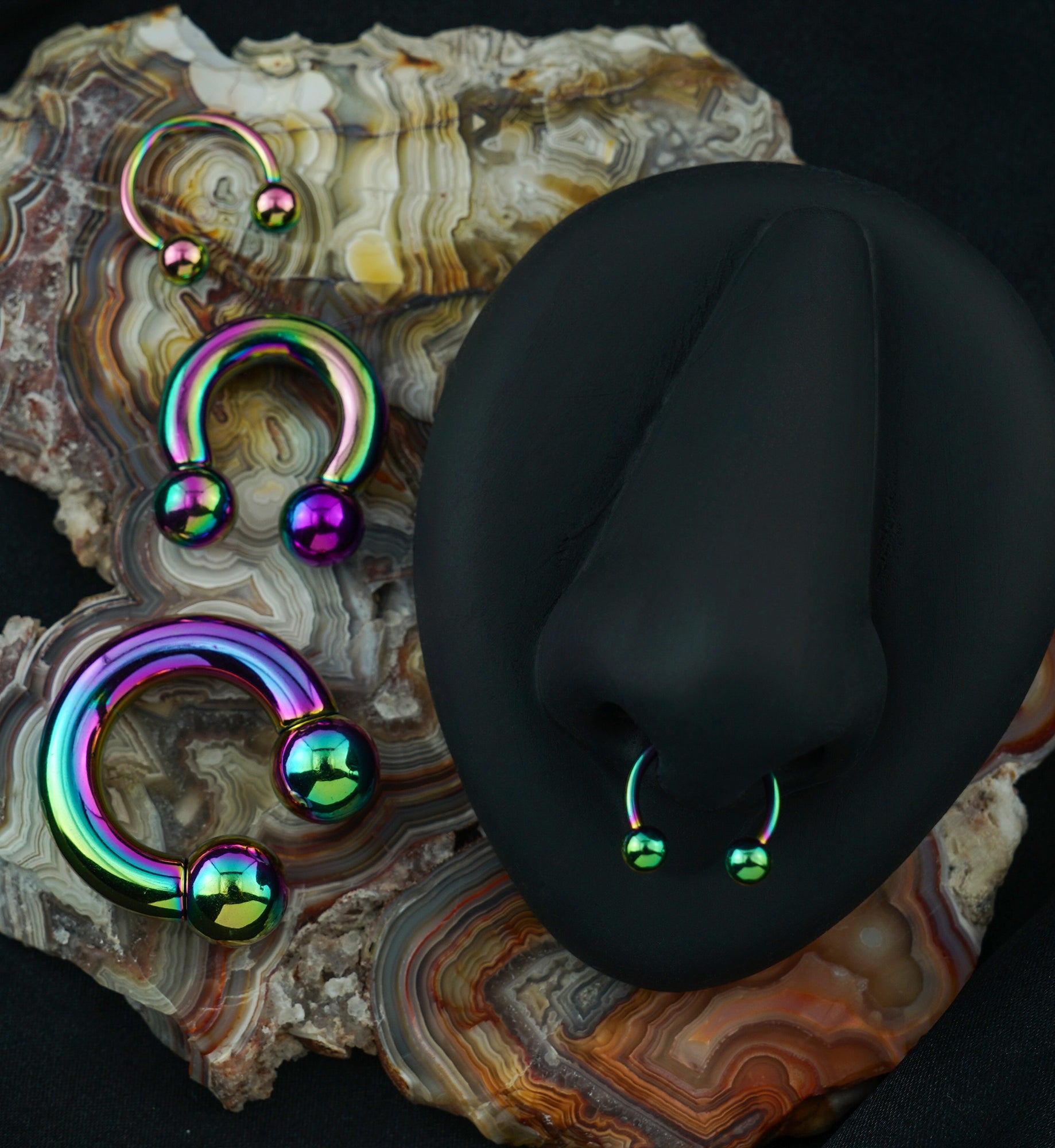 Rainbow PVD Circular Barbell