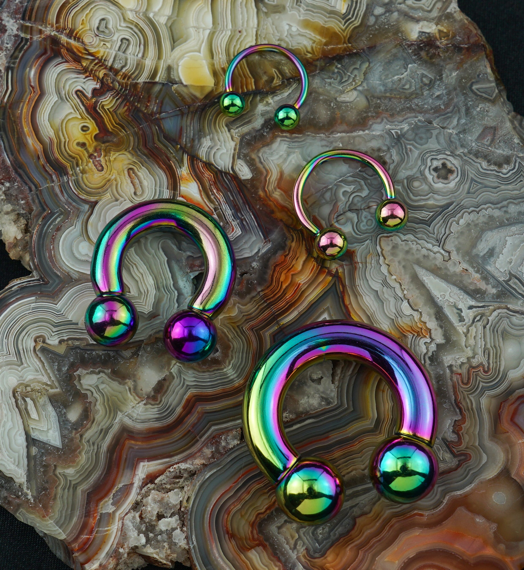 Rainbow PVD Circular Barbell