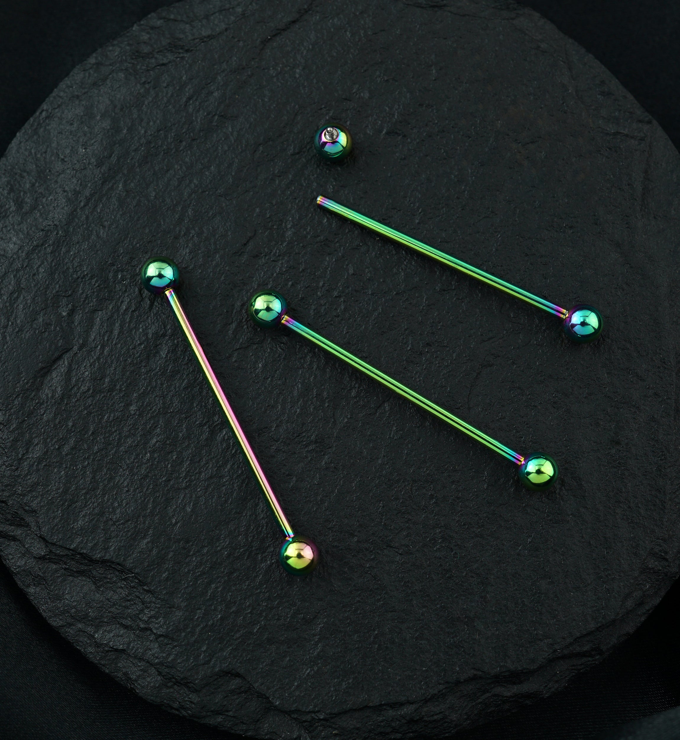 Rainbow PVD Titanium Barbell