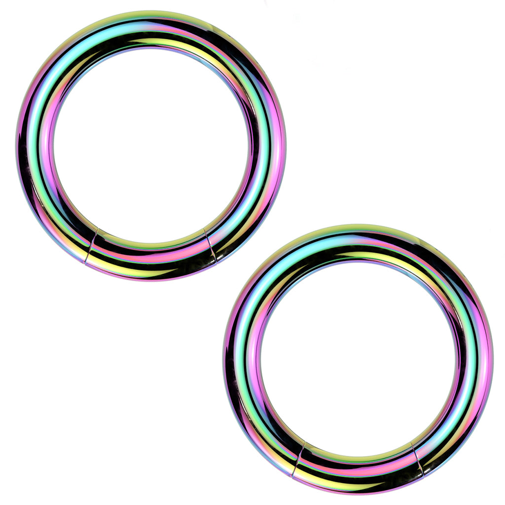 Rainbow PVD Stainless Steel Segment Hoop Ring