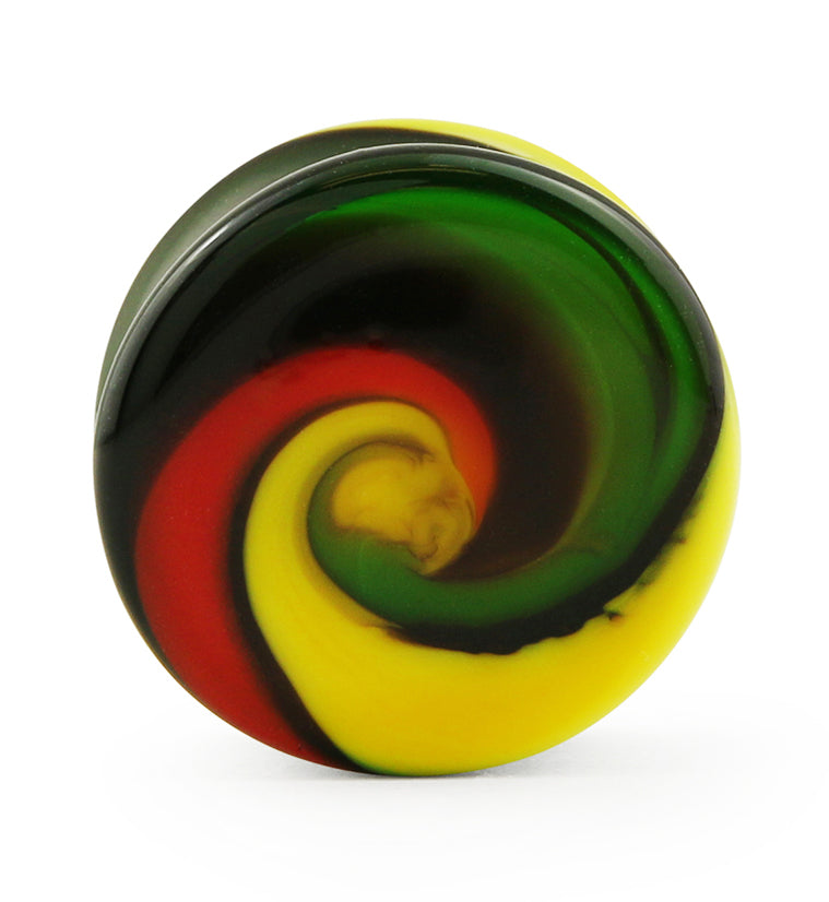 Rasta Swirl Glass Plugs