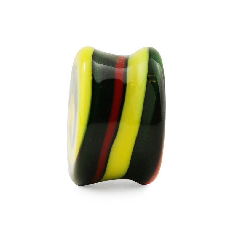 Rasta Swirl Glass Plugs
