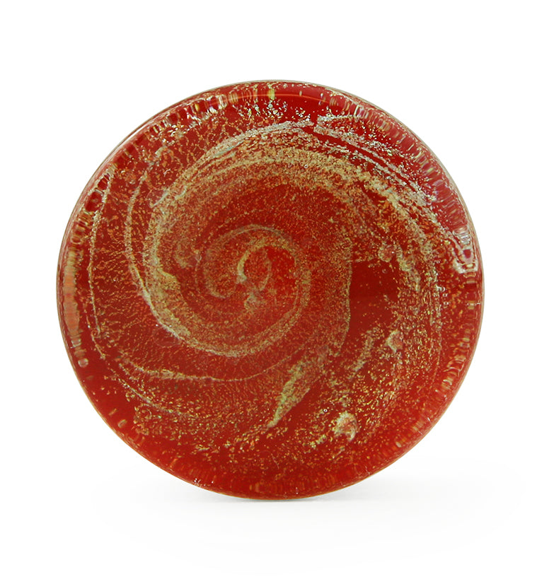 Red Cosmic Spiral Glass Plugs