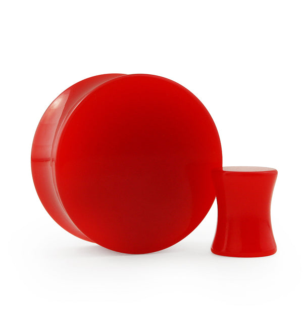 Red Double Flare Solid Plugs
