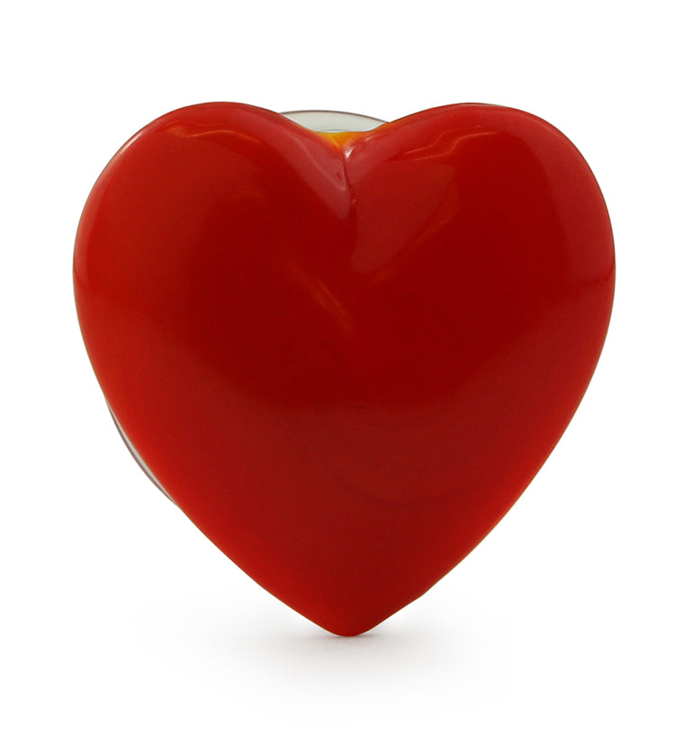 Red Heart Glass Plugs