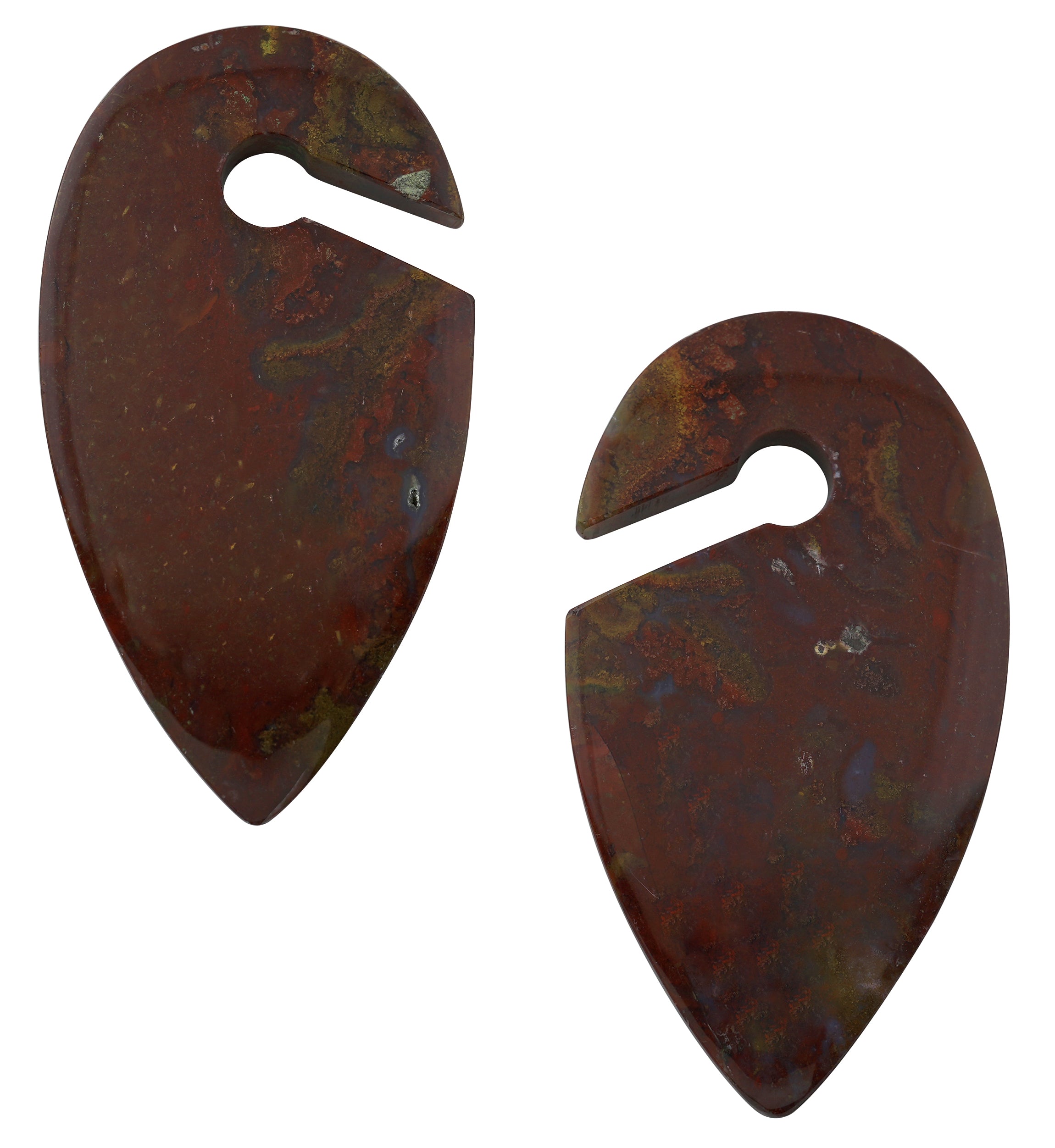 Red Moss Agate Stone Keyhole Ear Weights